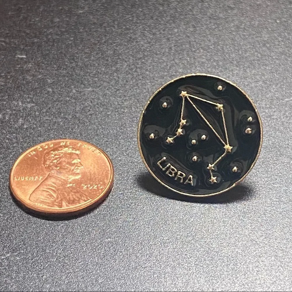Libra Zodiac Enamel Pin/ Brooch Lapel